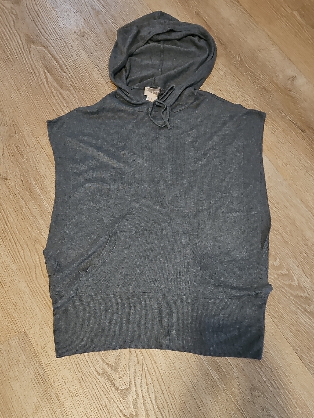Forever 21 Hooded Open Side Knit Top  Gray -  Medium